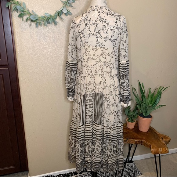 Anthropologie ~ Talulah Tiered Midi Dress Medium - Picture 9 of 14